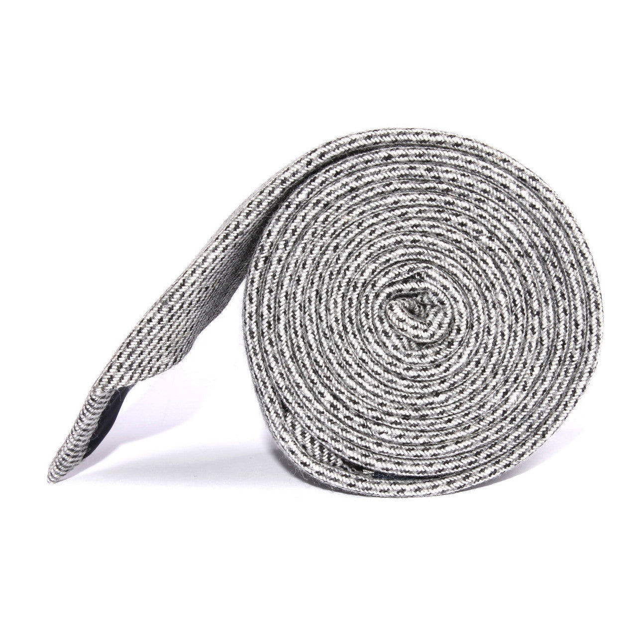 Grey Tweed Linen Skinny Tie