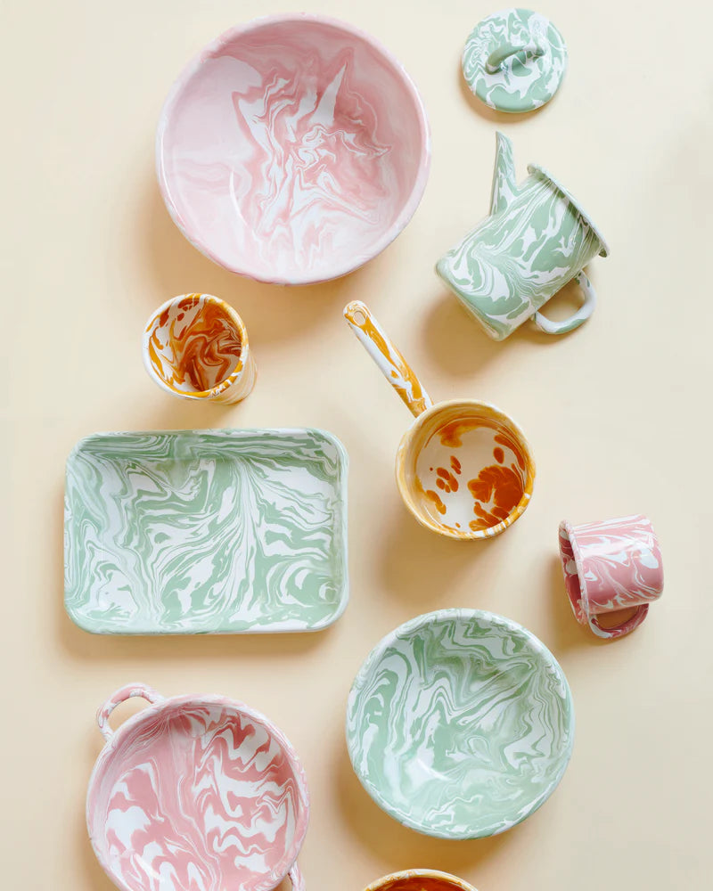 Pink Marble Enamel Mug 2P Set