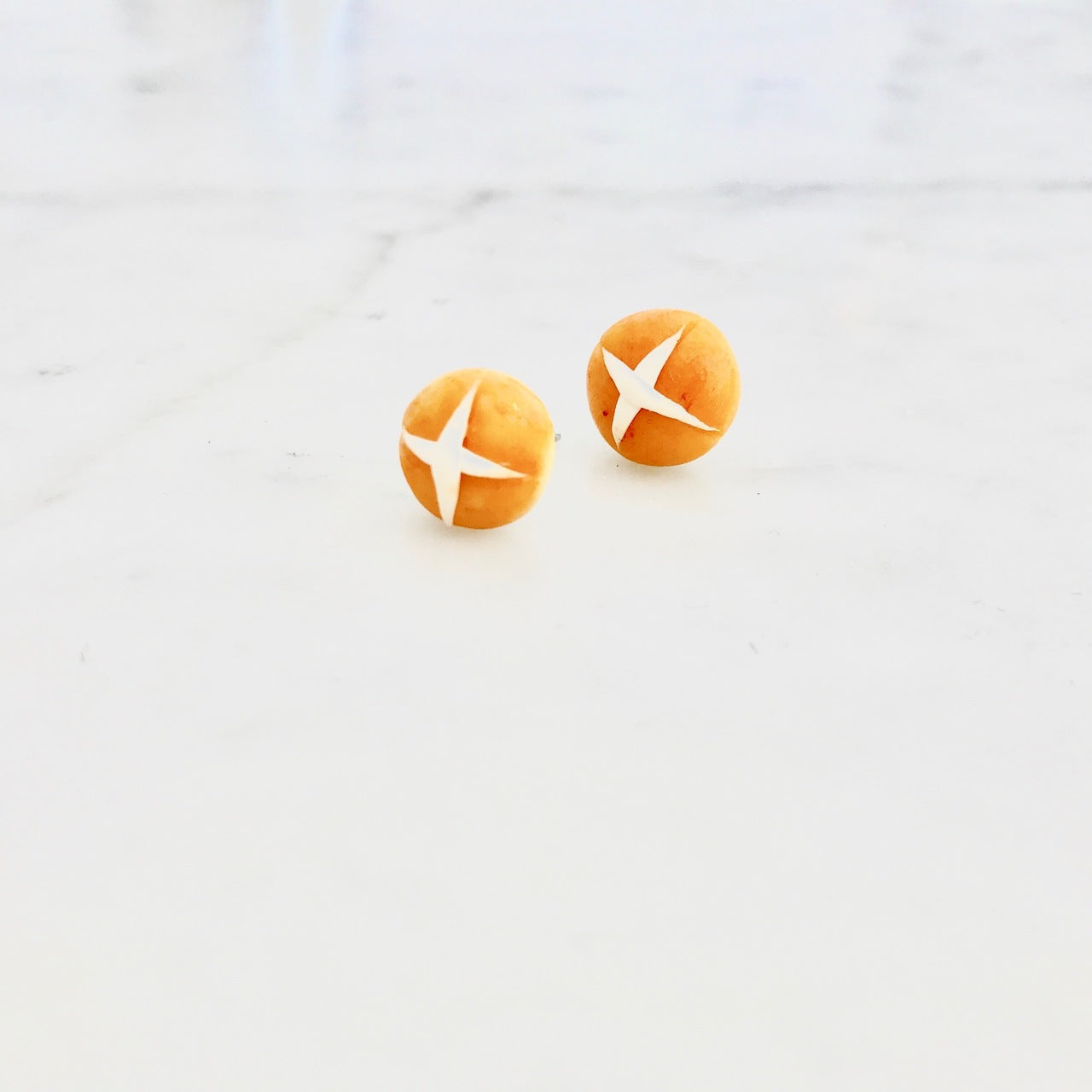 Hot Cross Bun Stud Earrings