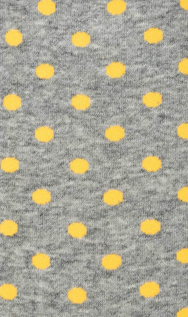 Grey Yellow Polka Dot Socks