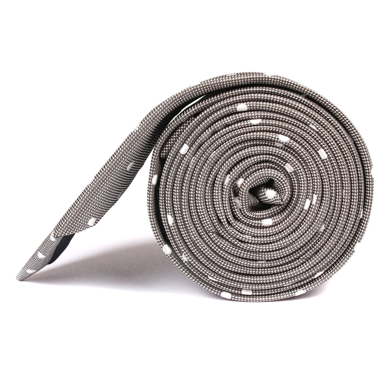 Grey with White Polka Dots Skinny Tie