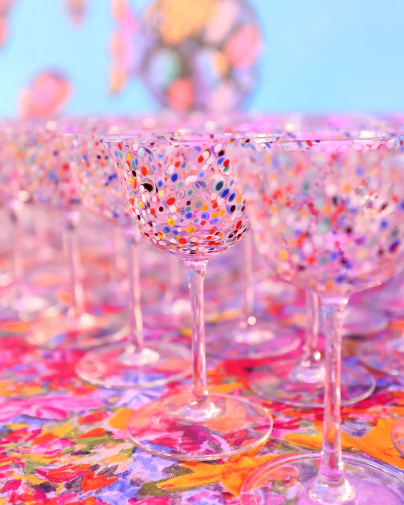 Party Speckle Coupe Glass 2P - Click and Collect item only