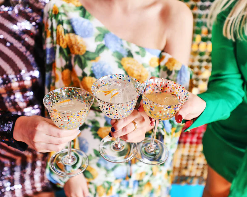 Party Speckle Coupe Glass 2P - Click and Collect item only