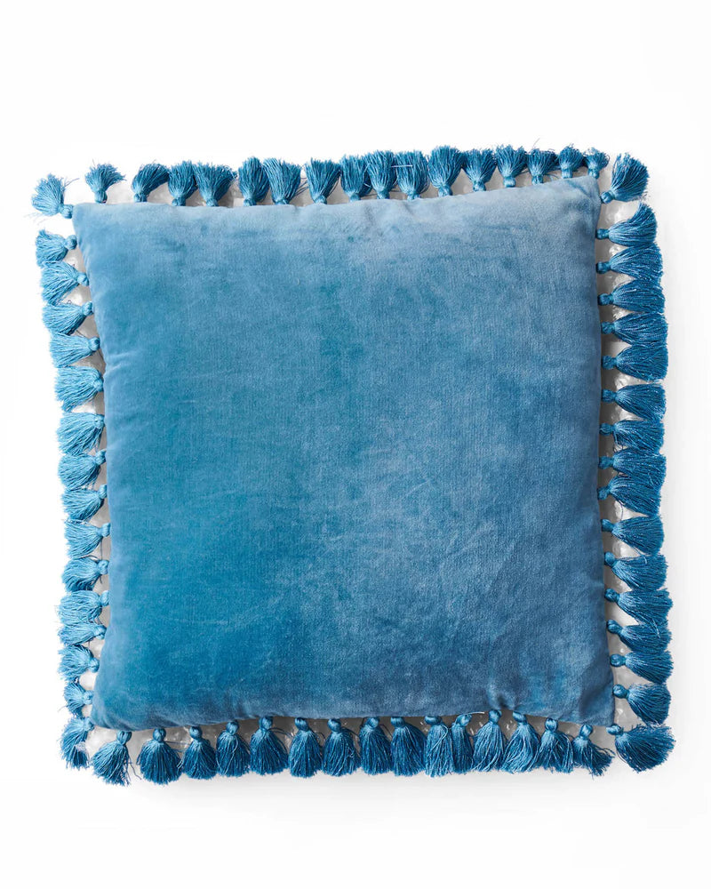 Adriatic Blue Tassel Cushion