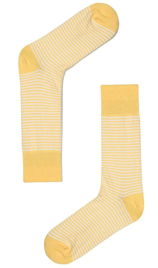 OTAA - Light Yellow  & White Pin Stripe Socks