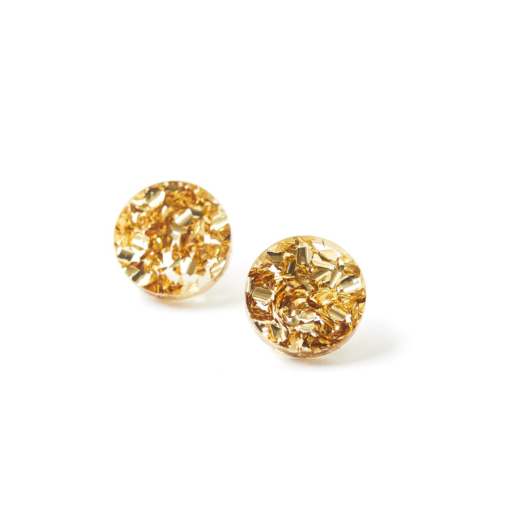 Mini Circle Stud - Gold Dust