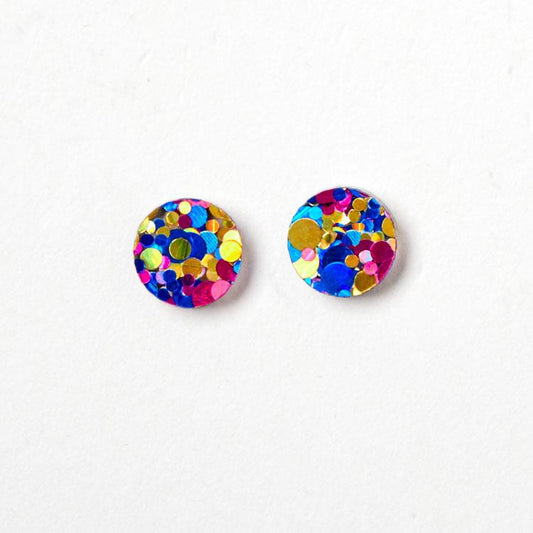 Mini Circle Stud Earrings - Disco