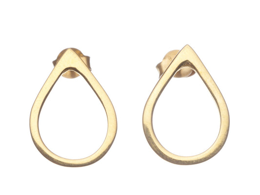 Teardrop Stud Earrings - Medium - Gold
