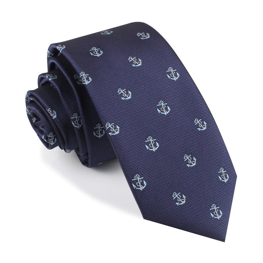 Navy Blue with Blue Sail Anchor Tie