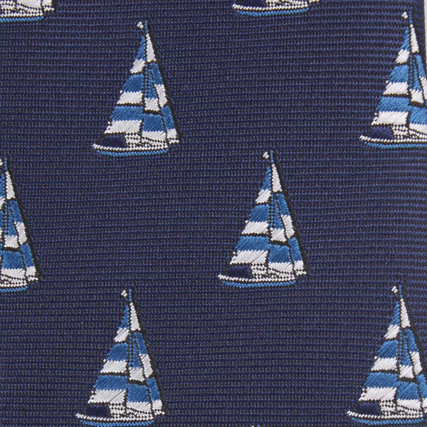 OTAA Navy Blue Sailor Boat Skinny Tie