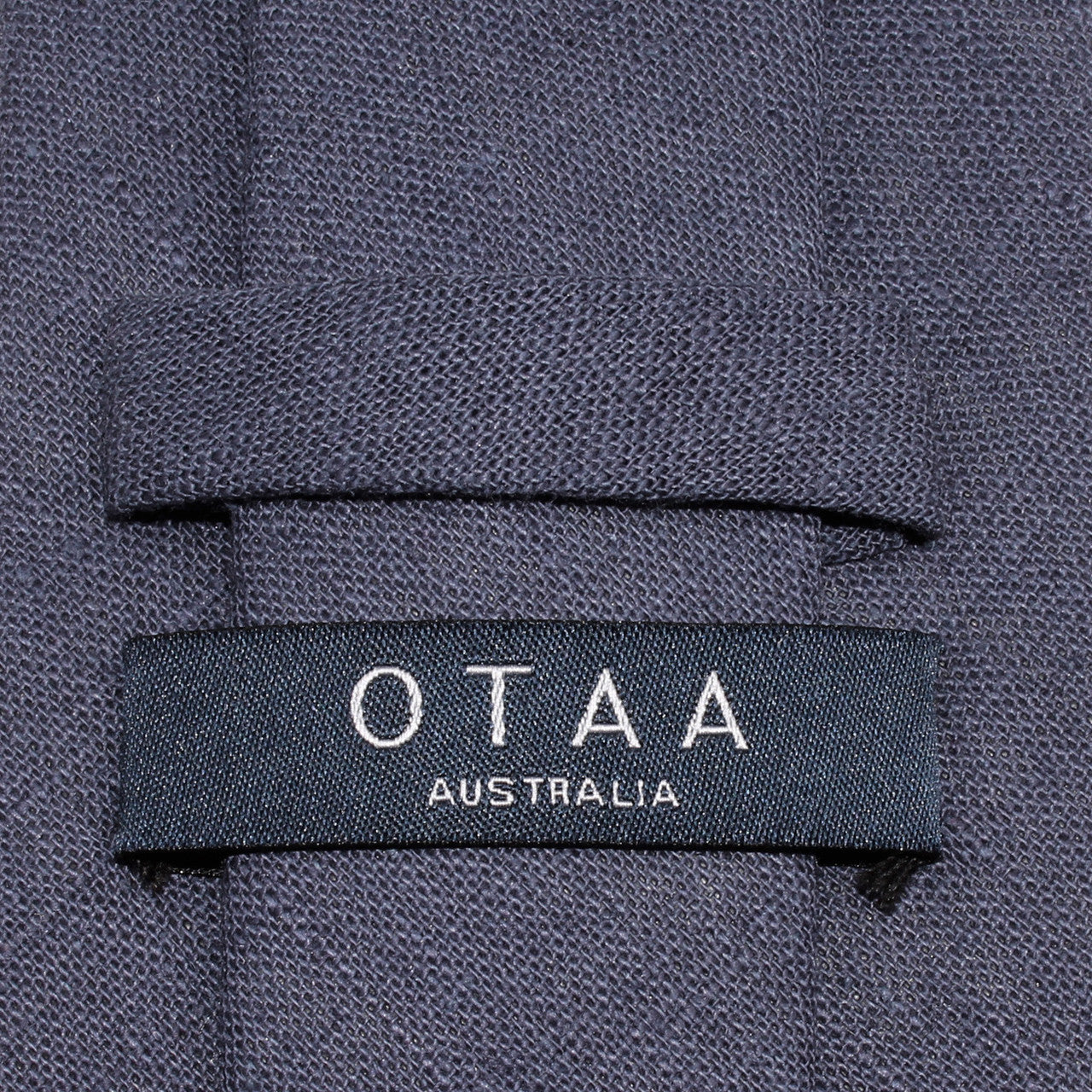 OTAA Navy Blue Slub Linen Skinny Tie