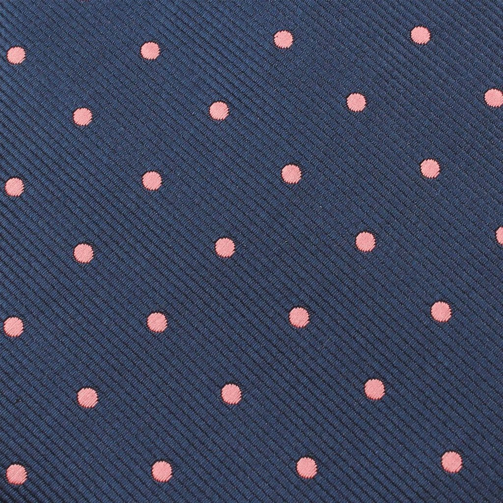 Navy Blue with Pink Polka Dots Bow Tie