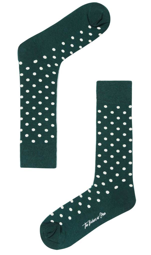 Olive Green Polkadot Socks