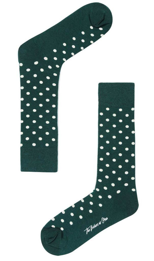 Olive Green Polkadot Socks