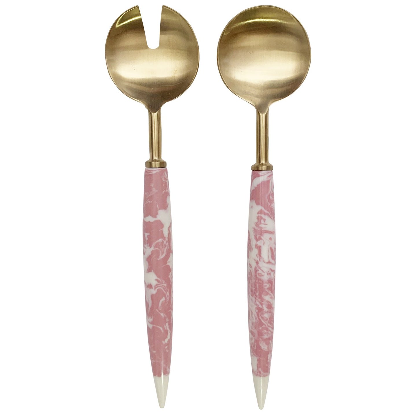 Pink Marble Salad Servers