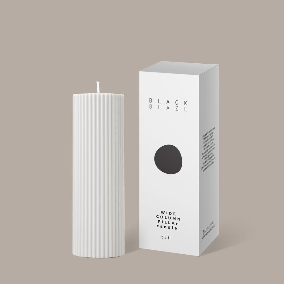 Wide Column Pillar Candle - Creamy White