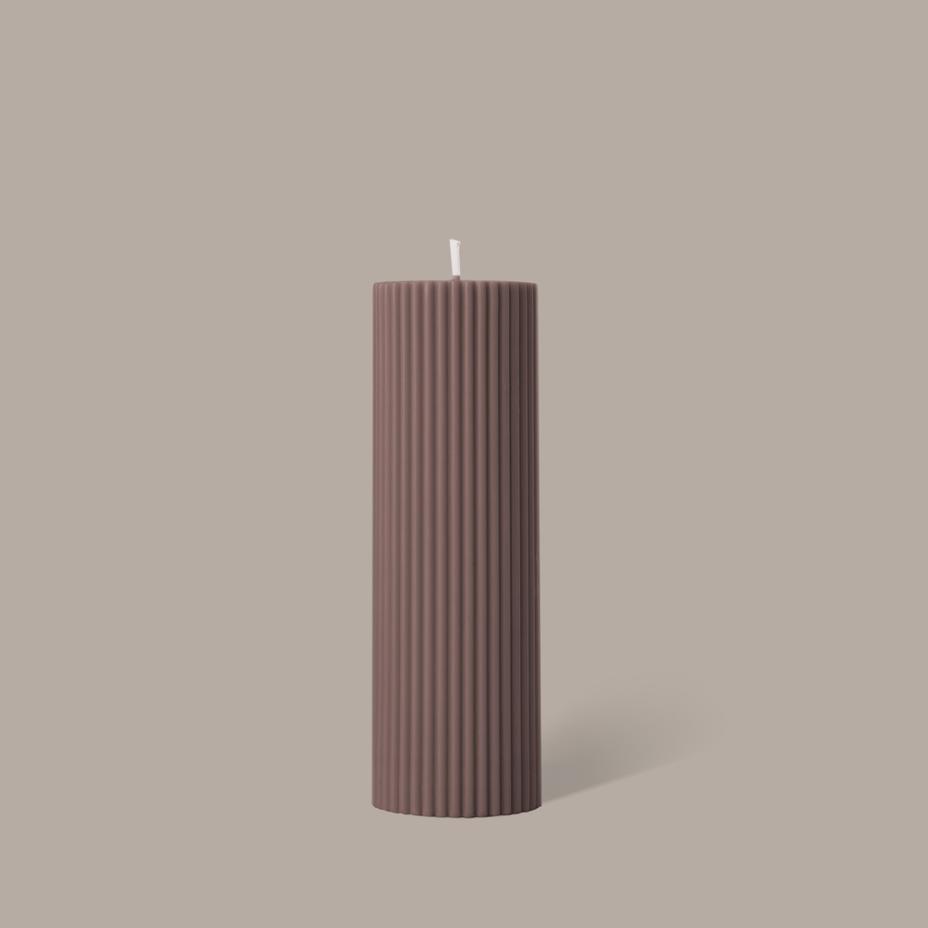 Wide Column Pillar Candle - Beige