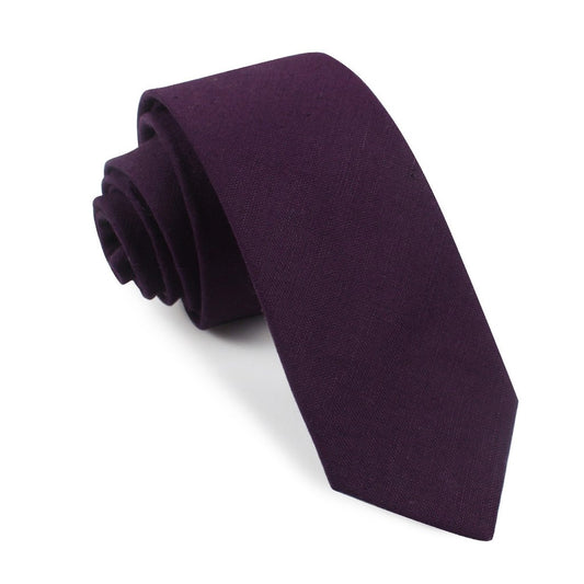 Purple Plum Slub Linen Tie