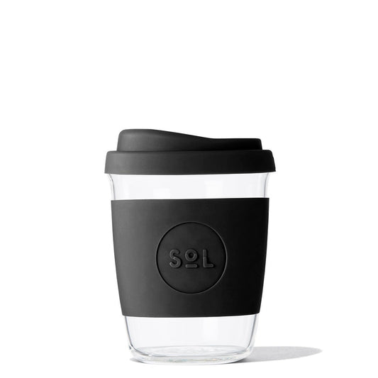 8oz Handblown Glass Reusable Cup - Basalt Black