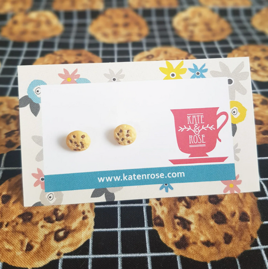 Choc Chip Cookie Stud Earrings