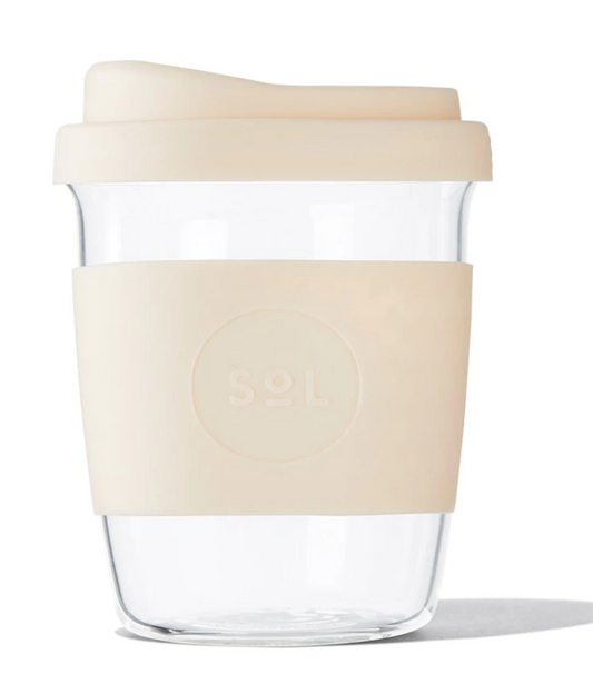 8oz Handblown Glass Reusable Cup - Coastal Cream