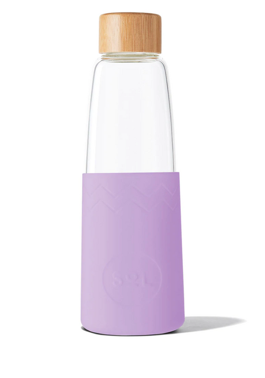 Handblown Reusable Glass Bottle - Lovely Lavender