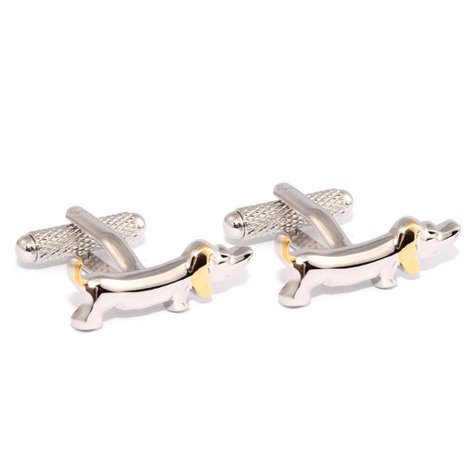 Silver Dachshund Dog Cufflinks