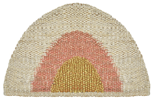 Sonny Round Door Mat - Peach/Gold/ Natural