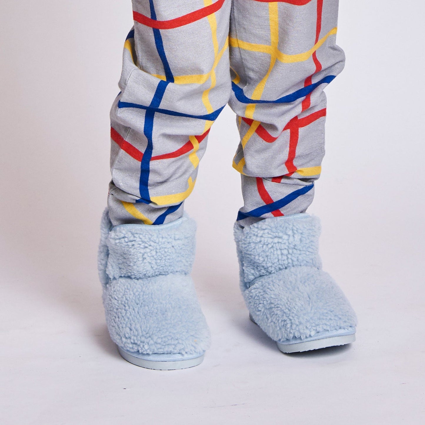 Egg Shell Blue Boucle - Kids Sherpa Boots