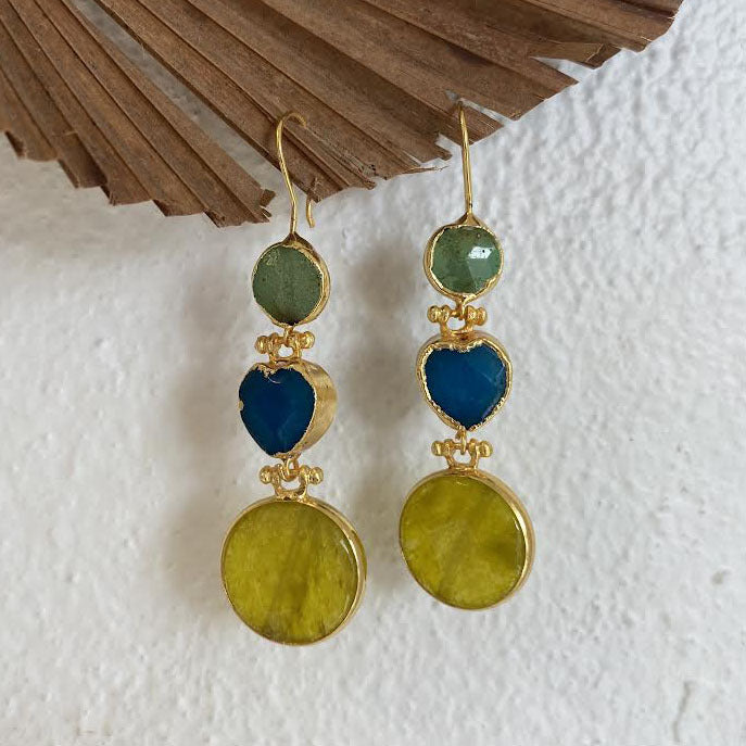 Turkish Triple Stone Earrings