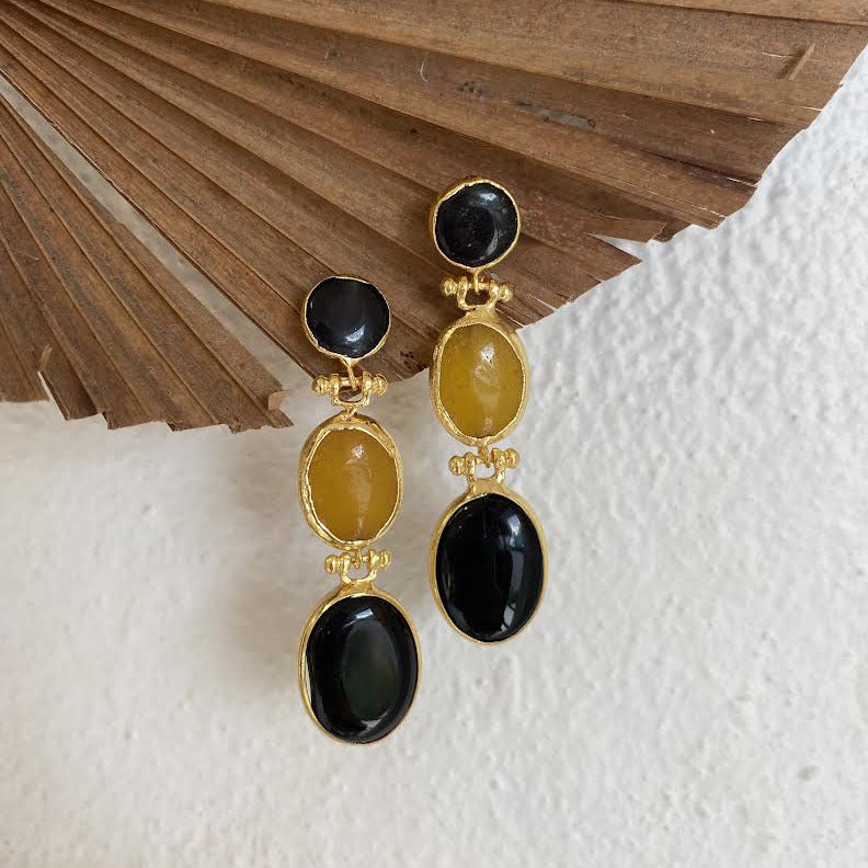 Turkish Triple Stone Earrings