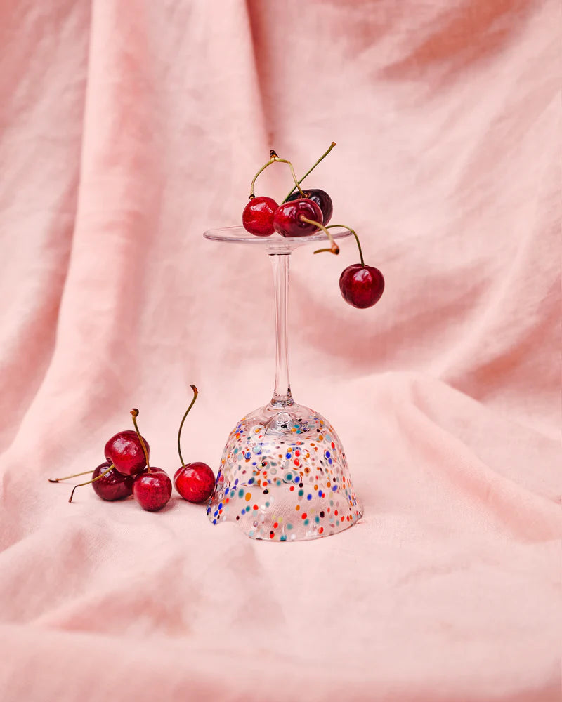 Party Speckle Coupe Glass 2P - Click and Collect item only