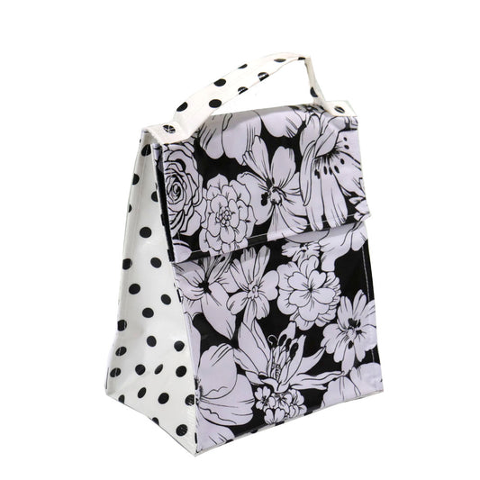 Insulated Lunch Bag - Wild Flowers Black